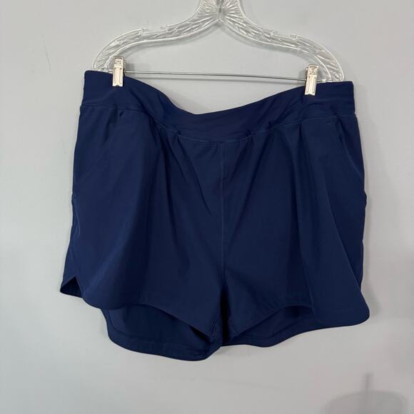 Lands' End Navy Dark Blue Swim Shorts Women’s Plus Size 22 W Interior Brief - Picture 1 of 6